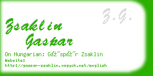 zsaklin gaspar business card